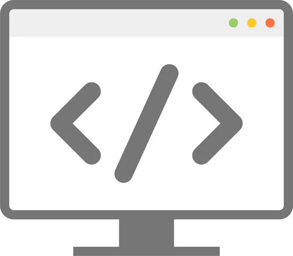 Ikona Kódování Kódu Aplikace Plochém Stylu — Stockový vektor