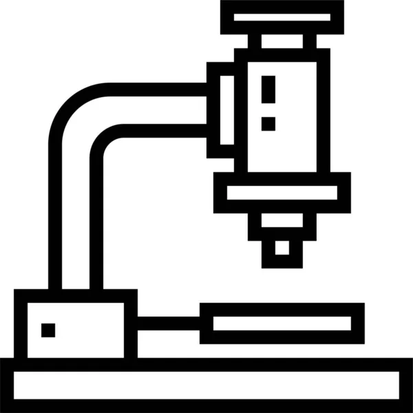 Icône Science Observation Microscope Dans Style Contour — Image vectorielle