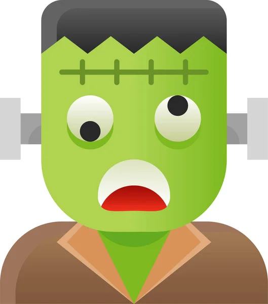 Avatar Frankenstein Halloween Icon Smooth Style — Stockvektor