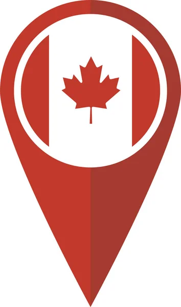 Canada Flag Map Icon Flat Style — Vetor de Stock