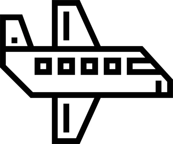 Icono Vuelo Del Avión Avión Estilo Esquema — Vector de stock