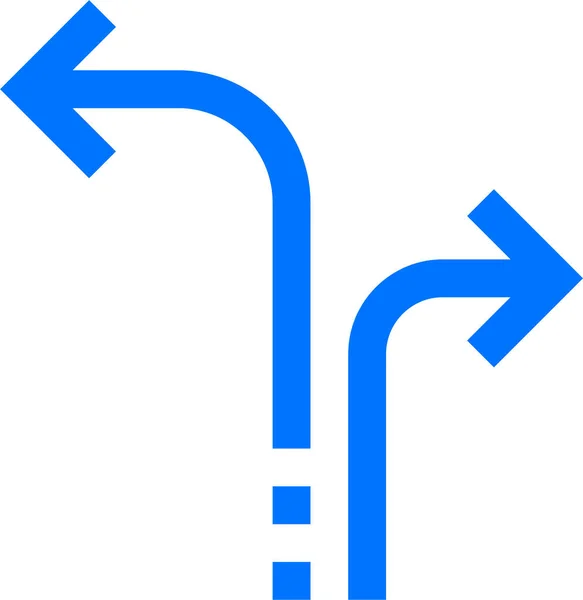 Jonction Transversale Icône Gauche Dans Style Contour — Image vectorielle