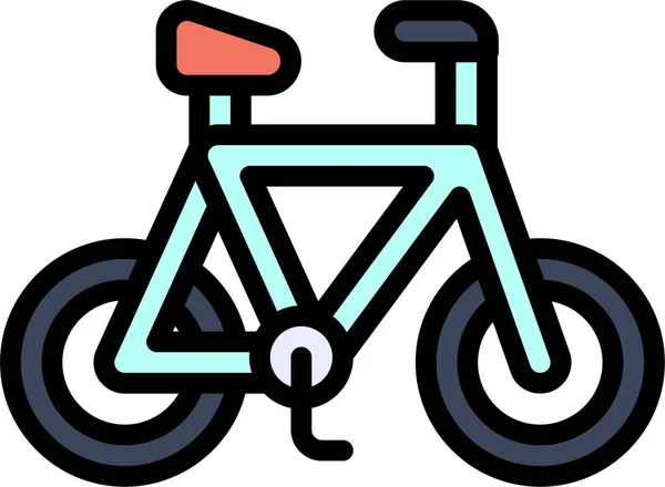 Icône Vélo Véhicule Transport Dans Style Contour Rempli — Image vectorielle