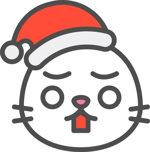Animal Avatar Icono Navidad Estilo Contorno Lleno — Vector de stock