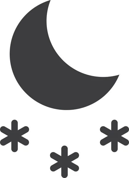 Ícone Lua Previsão Fria Estilo Sólido — Vetor de Stock