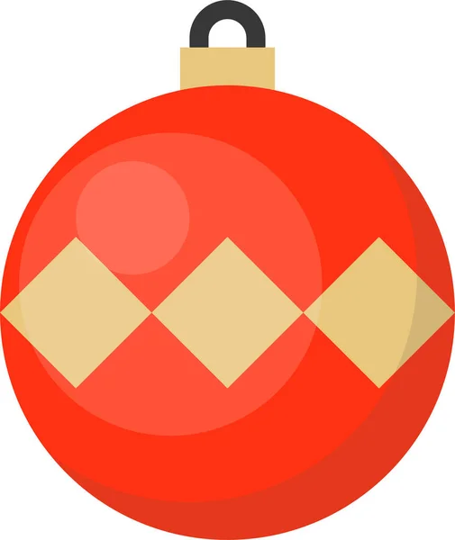 Bola Bauble Ícone Natal Estilo Plano —  Vetores de Stock