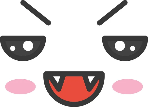 Emoji Emoticon Symbol Stil Ausgefüllter Umrisse — Stockvektor
