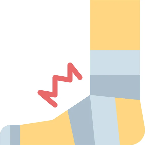 平らなスタイルの包帯足ガーゼのアイコン — ストックベクタ