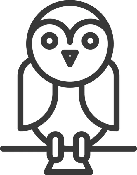 Animal Barn Owl Bird Icon Outline Style — Vettoriale Stock