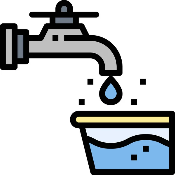 Bathroom Drop Faucet Icon Filled Outline Style — Vettoriale Stock