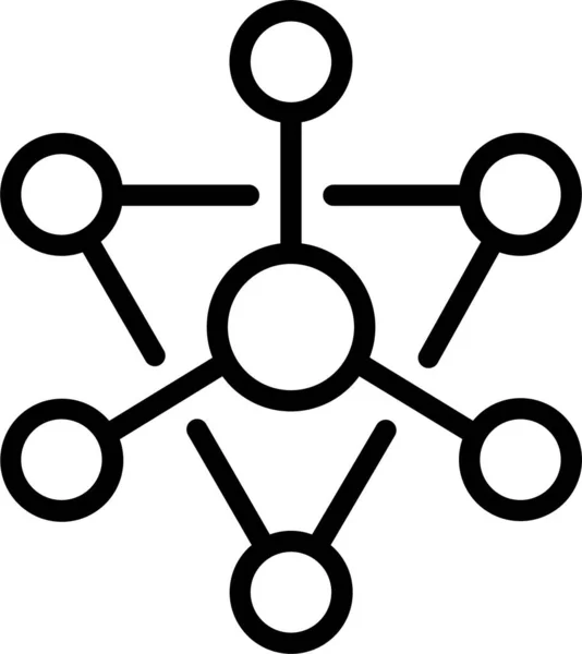 Interaktion Verbindung Microservice Icon — Stockvektor