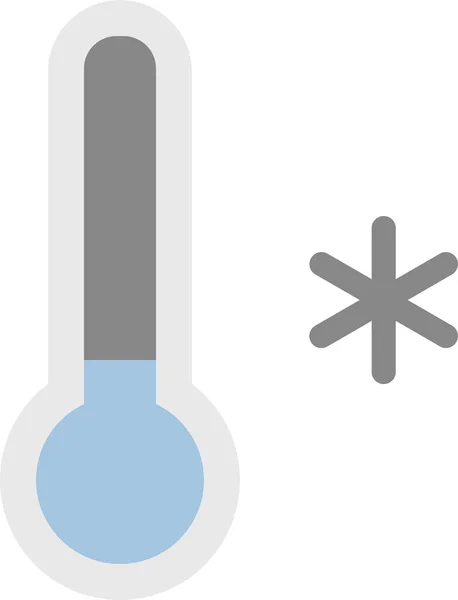 Cold Snowflake Temperature Icon Flat Style — Stockový vektor