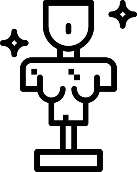 Kunst Borst Beeldhouwkunst Pictogram Omtrek Stijl — Stockvector