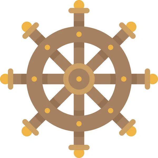 Control Dirección Rueda Del Barco Icono Categoría Verano — Archivo Imágenes Vectoriales