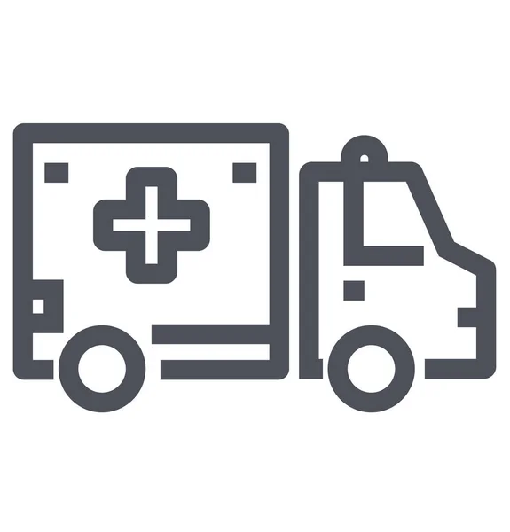 Ασθενοφόρο Έκτακτης Ανάγκης Μεταφορά Εικονίδιο Στυλ Περίγραμμα — Διανυσματικό Αρχείο