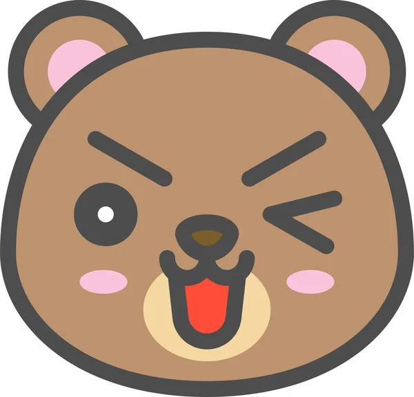 Avatar Bear Cute Icon Filled Outline Style — Stock vektor