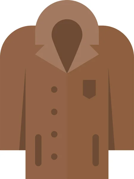 Vêtements Manteau Icône Dans Style Plat — Image vectorielle