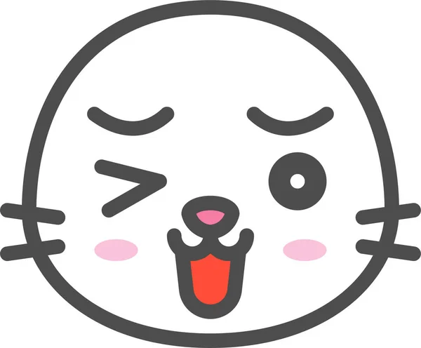 Animal Avatar Emoji Icono Estilo Contorno Lleno — Vector de stock