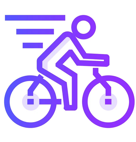 Bicicleta Ciclismo Icono Bicicleta Estilo Esquema — Vector de stock