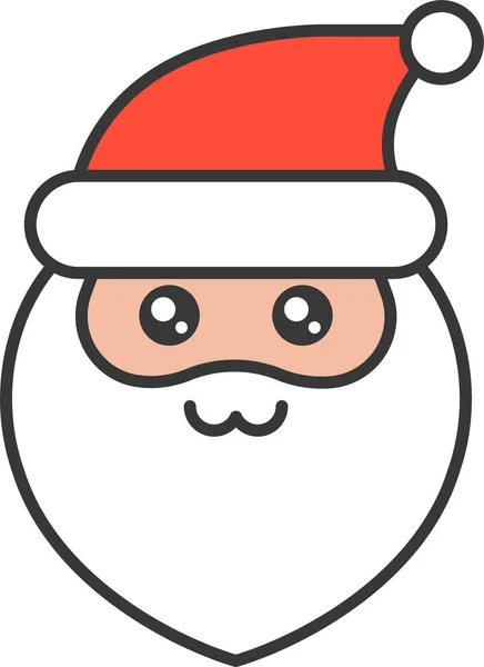 Avartar Emoji Santa Icon Filled Outline Style — Stock Vector