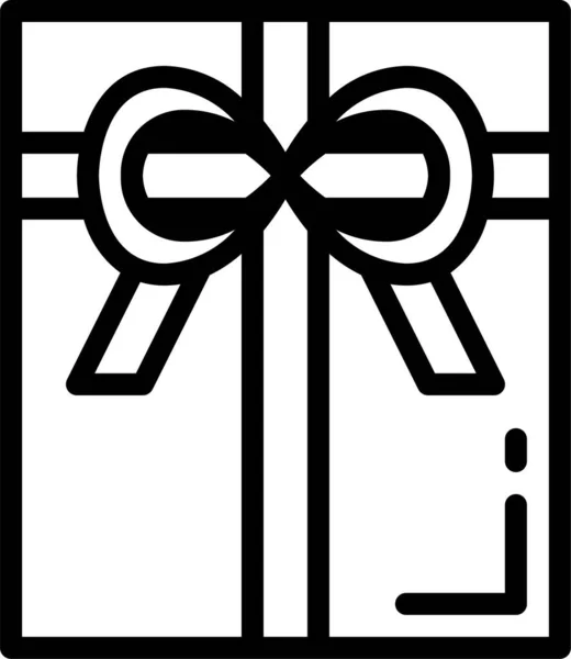 Aniversário Ícone Presente Natal Estilo Esboço — Vetor de Stock