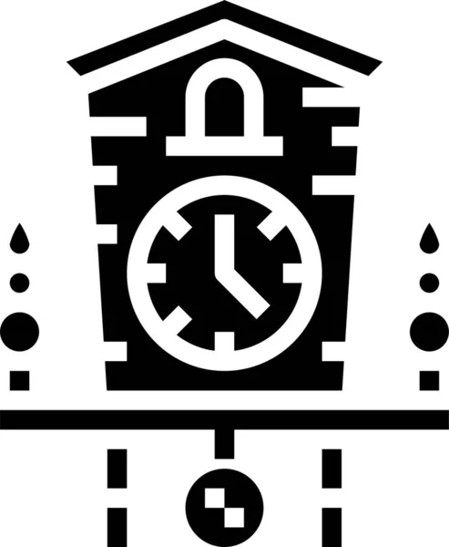 Icono Nave Reloj Despertador Estilo Sólido — Archivo Imágenes Vectoriales