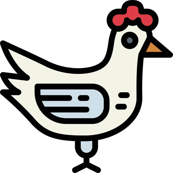 Hayvan Tavuk Yumurtası Simgesi Tam Ana Hatlarıyla — Stok Vektör