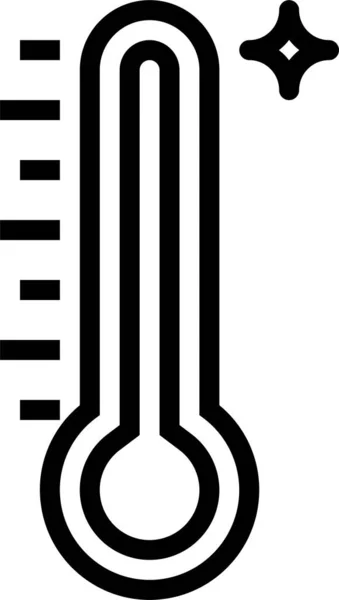 Temperatur Thermometer Wettersymbol Umrissen — Stockvektor