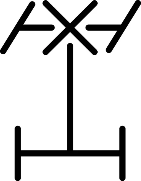 Differentialschloss Frontsymbol Umriss Stil — Stockvektor