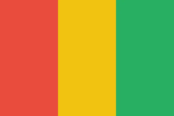 Drapeau Pays Guinée Icône Dans Style Plat — Image vectorielle