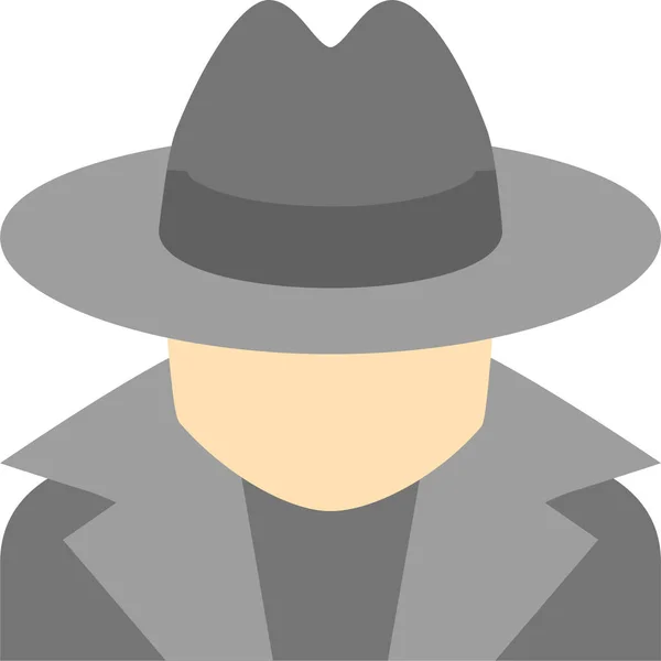 Icono Hacker Criminal Anónimo Estilo Plano — Vector de stock