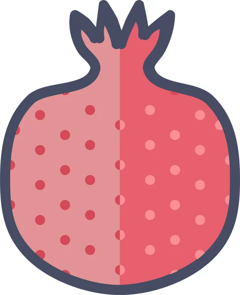 Fruit Pom Pomegranate Icon Filled Outline Style —  Vetores de Stock