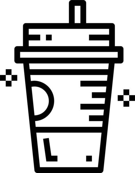 Coffee Cold Drink Icon Outline Style — Stock Vector