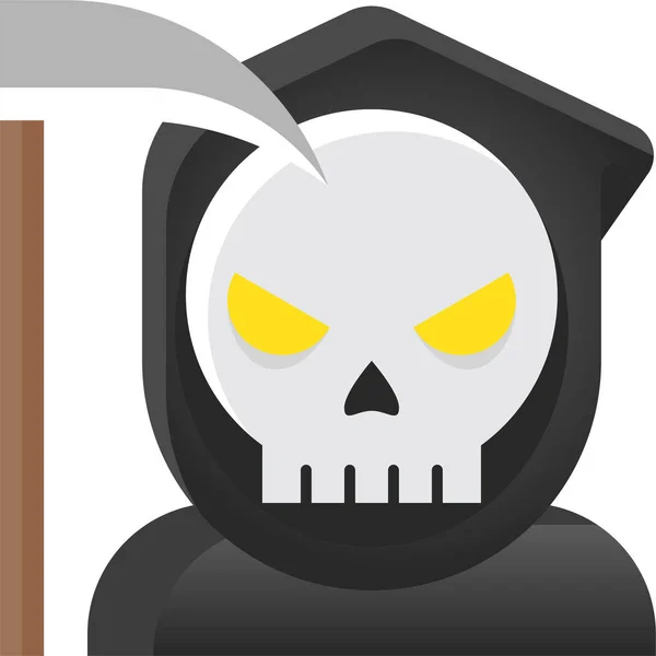 Ángel Muerte Avatar Icono Halloween Estilo Suave — Vector de stock