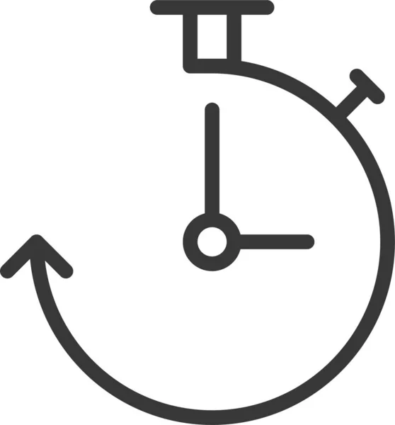 Horloge Événement Calendrier Icône Dans Style Contour — Image vectorielle