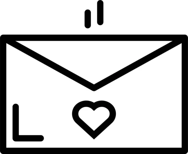 Day Letter Love Icon Outline Style — Stock Vector
