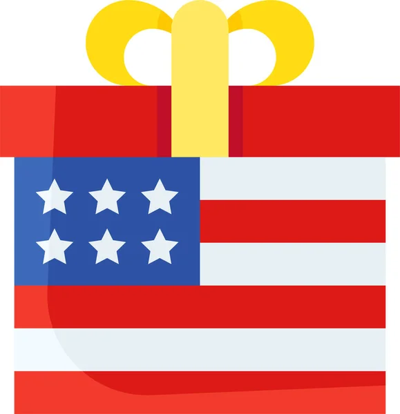 Amerika Box Geschenk Ikone Der Kategorie Unabhängigkeit Tag Uns — Stockvektor