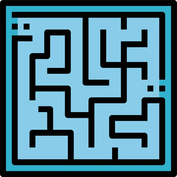 Labyrinth Maze Puzzle Icon Filled Outline Style — Stock vektor