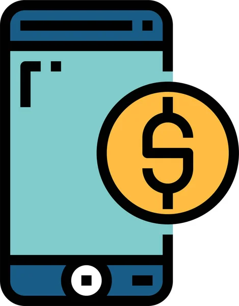 Банківська Піктограма Мобільного Смартфона Заповненому Стилі — стоковий вектор