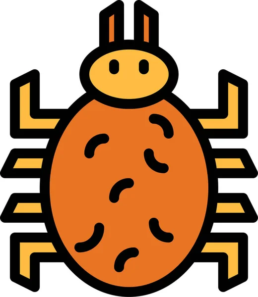 Bug Puce Insecte Icône Dans Style Contour Rempli — Image vectorielle