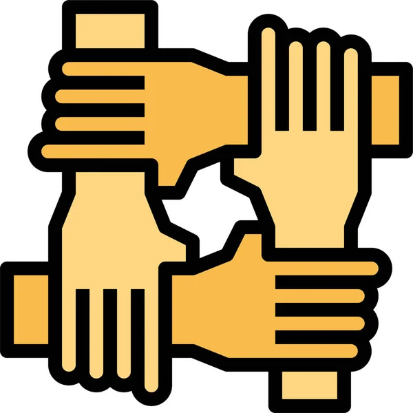 Gesten Hände Helfen Symbol Ausgefüllten Umriss Stil — Stockvektor