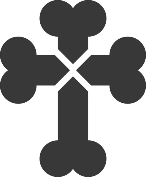 Osso Cruz Osso Cruzado Ícone Estilo Sólido — Vetor de Stock