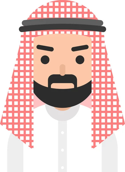 Icône Islam Barbe Avatar Dans Style Plat — Image vectorielle