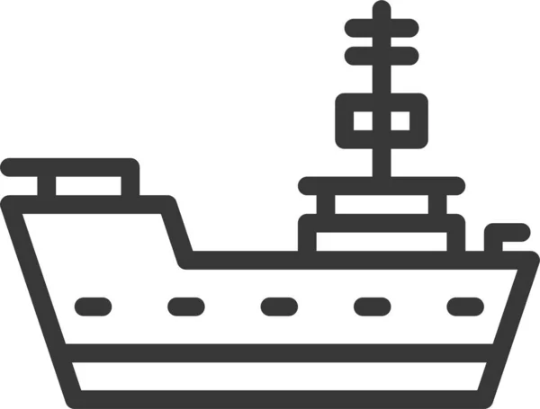 Army Battleship Force Icon Outline Style — Stock Vector