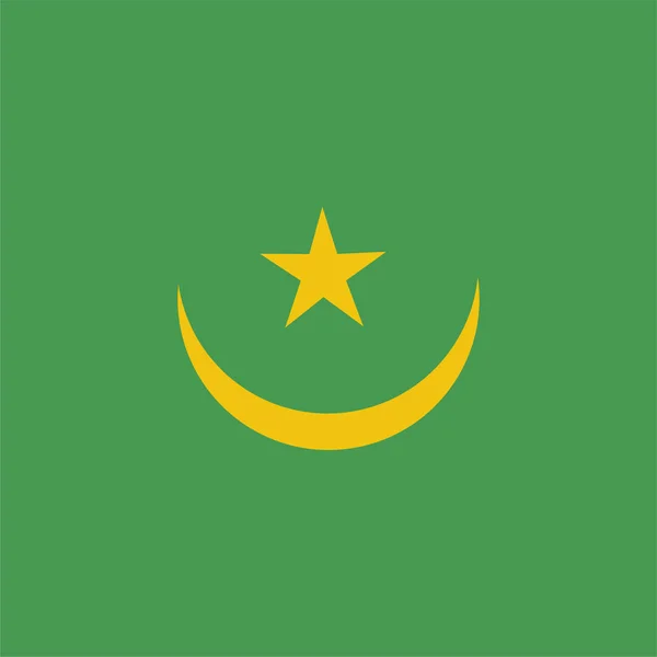 National Flag Mauritania Icon Flat Style — 스톡 벡터