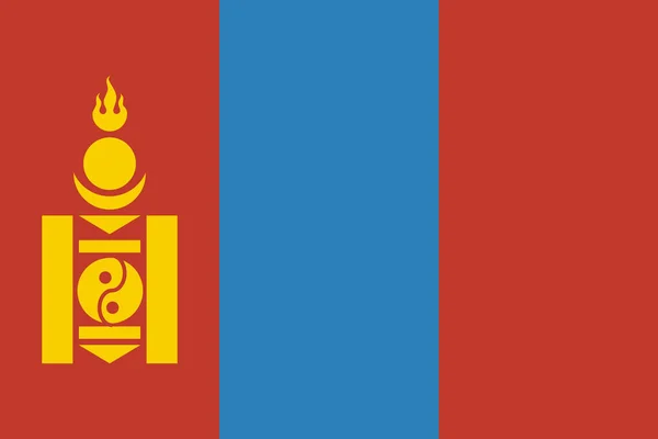 Tanda Negara Ikon Mongolia Dalam Gaya Datar - Stok Vektor