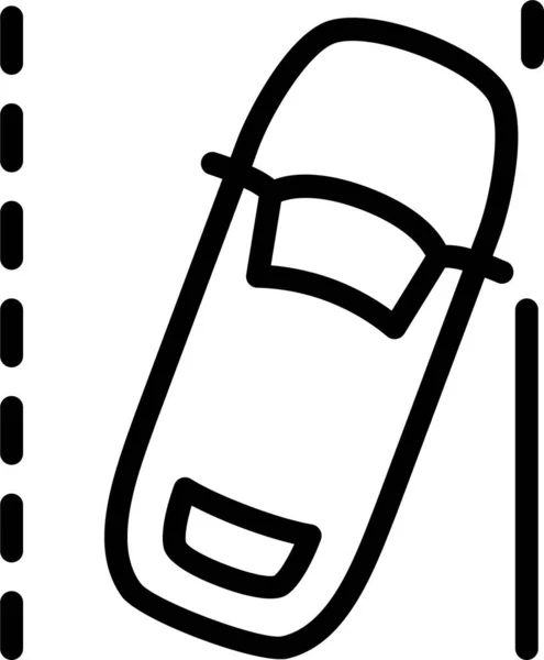 Lane Departure Warning Icon Outline Style - Stok Vektor