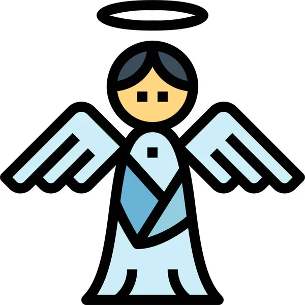 Angel Christian Christmas Icon Filled Outline Style — Archivo Imágenes Vectoriales