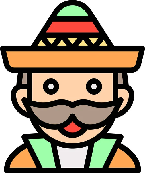 Disfraz Icono Mexicano Masculino — Vector de stock