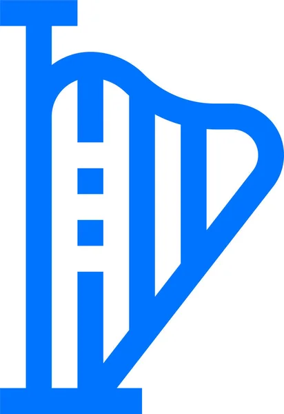 Équipement Amusant Icône Harpe Dans Style Contour — Image vectorielle